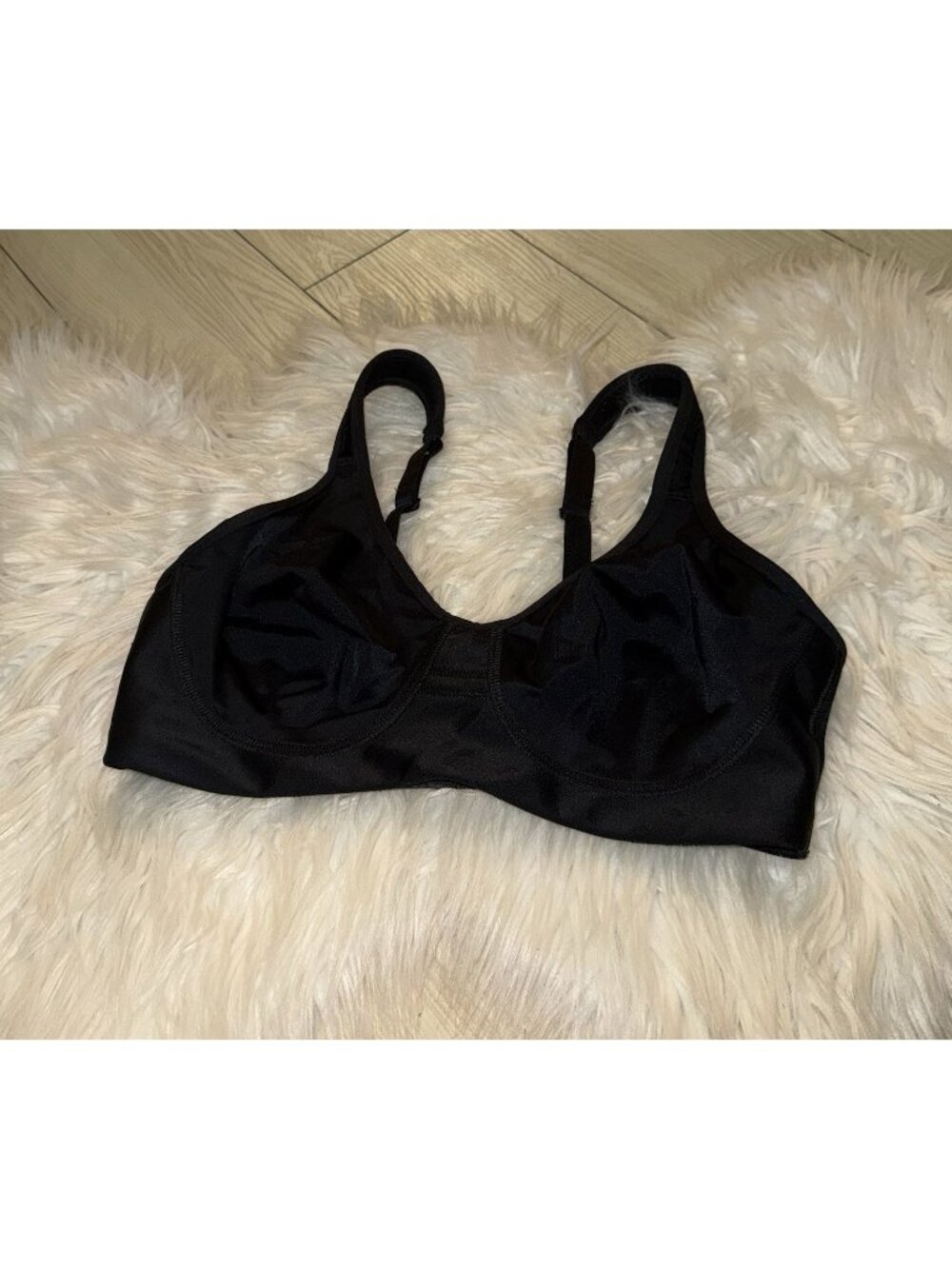 Lily of France 9460974 Unlined Wire Free Bra Bralette Womens 36D Black